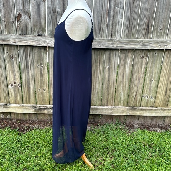 Chico’s navy blue high low dress, size medium - Picture 2 of 4
